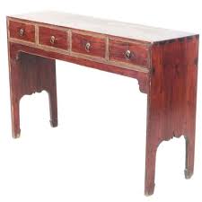 Antique Chinese 50 Inch Long 4 Drawer Elm Table With Flush Plank Top Elm Tables Patio Furniture Sets Furniture