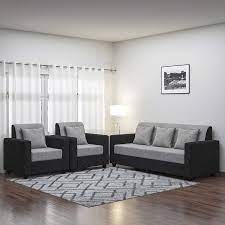 Bharat Lifestyle Tulip Five Seater Sofa Set 3 1 1 Black Sofa Set Seater Sofa Furniture Prices