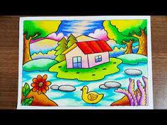 Cara menggambar dan mewarnai pemandangan rumah dan gunung www.youtube.com/c/susiartanddrawing. Contoh Gambar Gambar Pemandangan Alam Mewarnai Dengan Crayon Kataucap