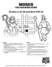 Exodus 3 Moses And The Burning Bush Sunday School Crosswords Puzzles Sunday School Crossword Bible Videos For Kids Bible Study For Kids