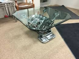 There are unique tables like boeing jet engine table and ferrari v12 engine table.gearheads with a diy perception can try out these tables to decorate their homes in unique way or transforming an unused engine to show your passion in style. Mercedes Benz Engine Block Coffee Table Engine Block Table Engine Table Car Part Furniture