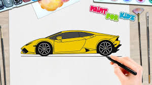 Let's add the most basic details to our supercar drawing. Lamborghini Huracan Supercar Easy Drawing For Kids Paint For Kidz Youtube