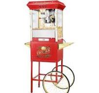 Vintage Red Popcorn Cart Stand For 8-Ounce Poppers - Carnival Style With  Wheels & Storage Shelf