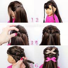 Here's how you can do it too. Doll Hairstyle Flip Twist With Mini Braids American Girl Doll Hairstyles American Girl Hairstyles Doll Hair