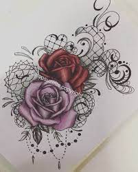 The fact that rose designs can be incorporated with other elements makes the artwork to be quite versatile. Lace Rose Tattoo Design Tatu S Kruzhevom Dizajn Tatu S Kruzhevom Tatuirovki Predplechya