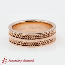 The wire is bent in half and turned repeat… 7mm Mens Double Row Twisted Rope Pattern Thick Wedding Ring In 14k Rose Gold Ebay