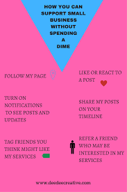 Ways In Which You Can Support Small Business Https Www Facebook Com Deedeecreative Supportive How To Use Facebook Support Small Business