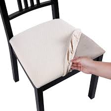 Add stylish comfort to any chair with the foam chair cushions by windsor home! Buy Homaxy Premium Jacquard Dining Room Chair Seat Covers Washable Spandex Stretch Dinning Chair Upholstered Cushion Cover Waffle Slipcover Protectors With Ties Set Of 2 Beige Online In Indonesia B07lf7sn8m