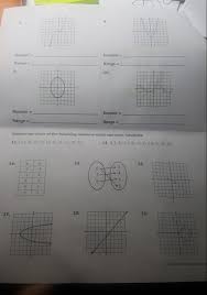 All things algebra answer key is not the form you're looking for?search for another form here. Solved Determine The Domain And Range Of The Following Co Chegg Com