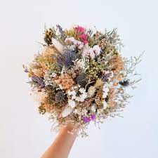 Blue Thistle Bridal Bouquet Dry Flower Bouquet Wedding Etsy Flower Bouquet Wedding Dried Flower Bouquet Dried Flowers