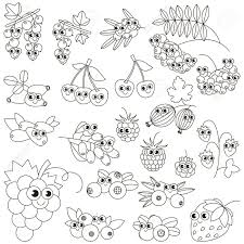 Descarga paisajes faciles de dibujar. Conjunto De Divertidos Dibujos Animados Bayas Para Colorear Libro De Colorear Para Educar A Los Ninos Aprende Colores Juego Educativo Visual Facil Juego Para Ninos Y Educacion Primaria Nivel De Dificultad Simple