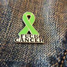 Hodgkins lymphoma tshirt with strong woman violet ribbon, quote hodgkin lymphoma warrior unbreakable. Lime Green Fuck Cancer Awareness Ribbon Pins Lymphoma Etsy