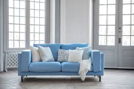 Wooden frame covered in quality linen. Bemz Cover In Light Denim Blue Bemz