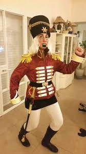 My Diy Nutcracker Costume Old Jacket Cardboard Foam Paper 1 2 Mm And Hot Glue Hot Halloween Costumes Nutcracker Costumes Women S Costumes