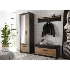 Wand garderobe holz modern flur möbel kleider haken palettenmöbel wandpaneele 3d. Lomadox Garderoben Set Baku 61 Spar Set 3 Tlg Flurmobel Set Modern In Fresco Anthrazit Mit Kastanienbraun Bxhxt Ca 192x200x42 Cm Online Kaufen Otto