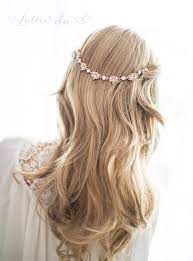 Rose Gold Boho Bridal Hair Chain Rose Old Wedding Hair Etsy Bridal Hair Chain Rose Gold Hair Wreath Boho Bridal Hair