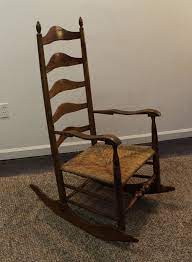 Antique 1800 S Rocking Chair The Chair Has A Beautiful Ladder Back And Rush Seat 22 W X 32 1 2 D X 46 H Rocking Chair Antique Rocking Chairs Chair