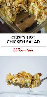 Crispy Hot Chicken Salad Casserole Recipe Hot Chicken Salads Food Chicken Dishes