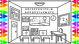 How to draw and color classroom step by step easy. How To Draw A Classroom For Kids Classroom Drawing And Coloring Pages Kids Back To School Youtube