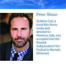 It's Faculty Research Friday! Let's celebrate some recent successes. Peter  Stone's short film Va Bene Cosi, was accepted into the Newark Independent  Film Festival in Newark, Delaware. The film will be screened