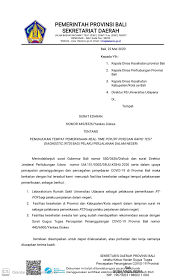 Surat Edaran Tentang Penunjukan Tempat Pemeriksaan Rt Pcr Dan Rapid Test Bagi Pelaku Perjalanan Dalam Negeri Pemerintah Provinsi Bali