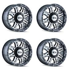 Black 6 Lug Chevy Wheels Set 4 17 Ion 186 Black Machined Rims 17x8 6x135 6x5 5 10mm Ford Chevy Gmc 6 Lug Ion Truck Rims Wheel Car Wheel