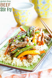 The beef strips are dusted in cornstarch then coated with honey, soy sauce, garlic, and a healthier stir fry. Easy Gluten Free Beef Stir Fry With Vegetables Cupcakes Kale Chips