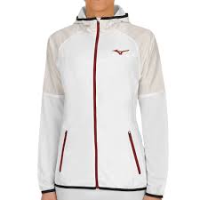 Mizuno Printed Hoodie Training Jacket Women White Cream