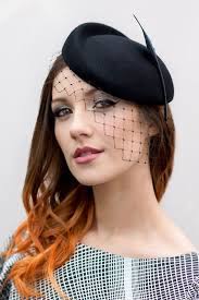 Birdcage Veil Headpiece Black Percher Hat With Veil Cocktail Hat For Women Black Or Ivory Juliette Hat With Veil Cocktail Hat Hats For Women