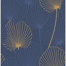 Papier Peint Vinyle Sur Intisse Joy Fleur Bleu Et Or Leroy Merlin Papier Peint Vinyle Papier Peint Idees De Papier Peint