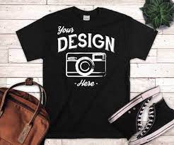 Black Gildan Ultra Cotton Mock Up Black Mens Tshirt Mockup Etsy