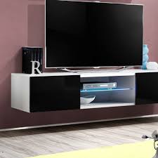 Votre nouveau meuble télé design et fonctionnel bobochic donnera un nouveau souffle à votre salon. Meuble Tv Mural Design Fly Iii 160cm Noir Blanc