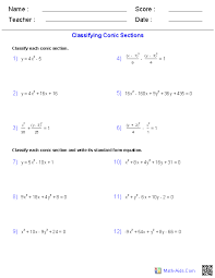One solution, no solutions, infinite solutions | worksheets. Algebra 2 Worksheets Conic Sections Worksheets