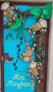 Classroom Door Decoration For Teacher Appreciation Week Monkeying With Insert Name Jungle Theme Classroom Jungle Classroom Door Preschool Jungle