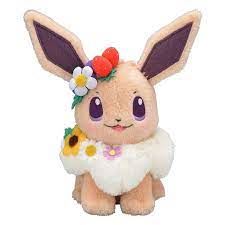 Garden Party Pikachu Eevee Plushies Released By The Pokemon Center 90s Anime Cartoons Center Cute Eeve Pokemon Plush Eevee Plush Cute Stuffed Animals