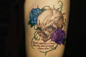 Sugar skull roses tattoo on side rib. 31 Supreme Skull Rose Tattoos Gun Candy