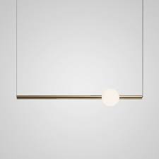 Indoor Decorative Pendant Lighting 36 22 Inch Long Cord Adjustable Gold Frosted Led Linear Hanging Light Ambient White Light For Cafe Restaurant Reception Beautifulhalo Com