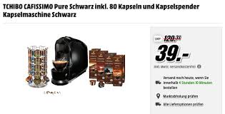 tchibo cafissimo pure schwarz inkl 80 kapseln tchibo kuche und haushalt schwarz