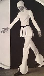 Space age fashion by pierre cardin, 1968. Pierre Cardin Space Age 60s Odd Unique Vintage Styles Pant Suit Modern Mod White Fashion 1960s Fashion Retro Fashion