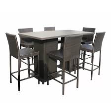 Tegan 8 Piece Bar Height Dining Set In 2020 Outdoor Pub Table Wicker Patio Furniture Outdoor Wicker Patio Furniture