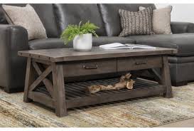 Coffee table w/ raising top/compartment: Jaxon Grey Lift Top Coffee Table Living Spaces