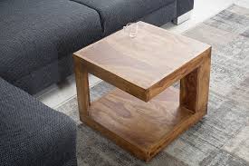 Bambusmatte bambusteppich küchenteppich flur teppich läufer fußmatten badematten. Couchtisch Natur Massivholz Sheesham 45x45cm Sofatisch Dunord
