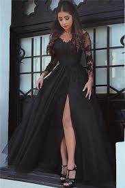 Black Evening Dresses Prom Dress A Line Lace Black Prom Dress Cute Prom Dr Black Lace Prom Dress Prom Dresses Long With Sleeves Evening Dresses With Sleeves