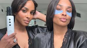 Ciara showcases her cleavage in black lace robe as she promotes her  skincare line | Daily Mail Online