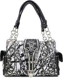 Amazon.com: Zelris Camuflaje Shine Glow Buckle Mujeres Ocultar Llevar Bolso  De Hombro, Negro