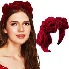 Red Velvet Headband Hair Accessories for Women for sale