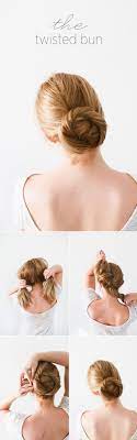 Simple Diy Twisted Bun Wedding Hairstyles Braids For Medium Length Hair Diy Wedding Hair Medium Length Hair Styles