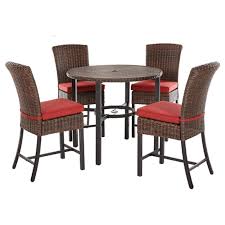 Pub sets create a casual and cozy seating area for the kitchen, bar area or breakfast nook and can be used in residential or commercial settings. Outdoor Bar Furniture Patio Furniture The Home Depot