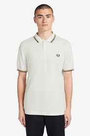 Shop men's polo shirts at fred perry. M3600 Snow White Gold Black The Fred Perry Shirt Men S Short Long Sleeve Shirts Fred Perry Uk