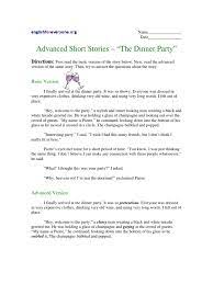 Maybe you would like to learn more about one of these? Advanced Short Stories With Questions The Dinner Party